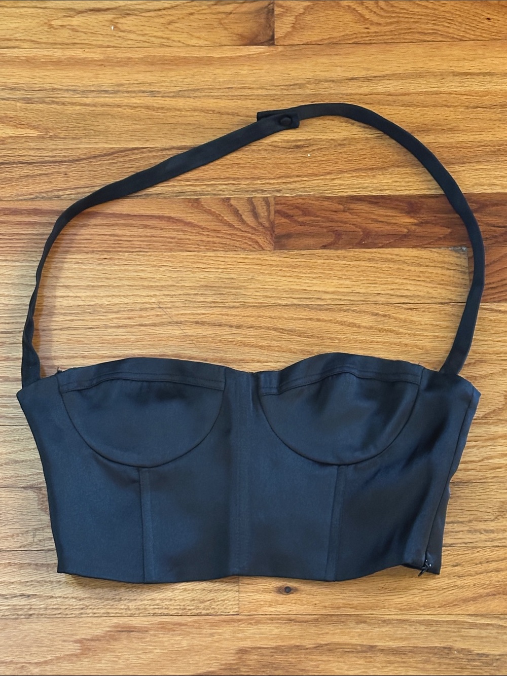 Zara Black Halter Bustier Top Sz M